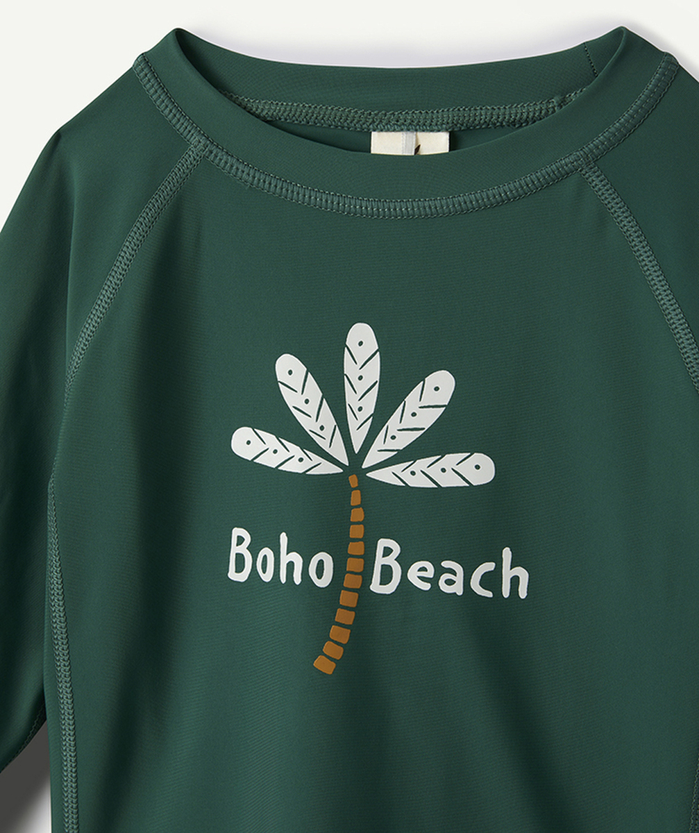 LASSIGT-SHIRT MANCHES LONGUES BÉBÉ GARÇON ANTI-UV VERT MOTIF PALMIER