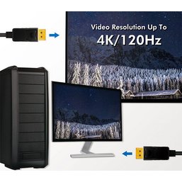 Câble de raccordement DisplayPort 1.4, 3,0 m, noir