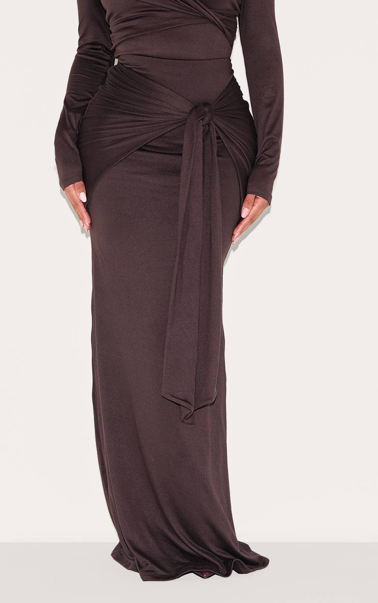 Chocolat Jupe Maxi Drapée Enveloppante Super Douce Shape