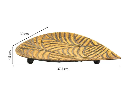 Centre de table en métal doré 37.5x30x4.5h
