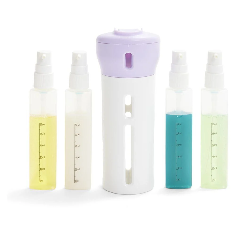 Distributeur de voyage 4-en-1 bouchon pivotant