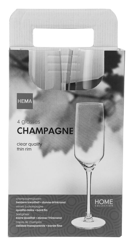 4 verres à champagne 230ml