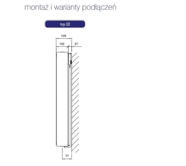 Stelrad Vertex Plan radiator type 22 500x2200mm 2115W