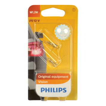 Philips autolampen W1,2W T5 Wedgebase Premium 12V 12516B2 2 stuks