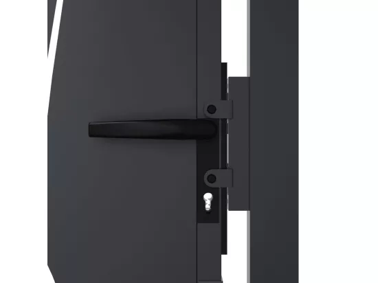 Portail de jardin anthracite 105x105cm acier conception d'herbe
