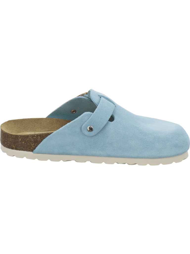 Clogs Damen Leder hellblau