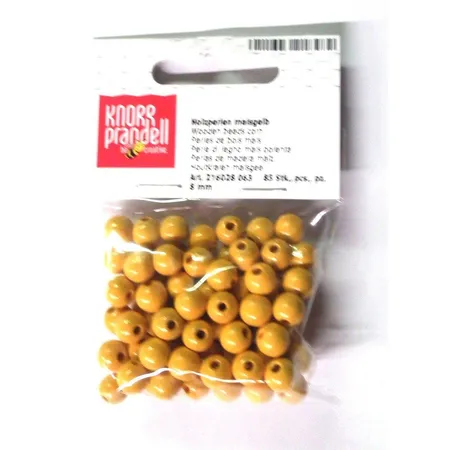 Knorr Prandell Holzperlen 8mm, maisgelb, 85 Stück