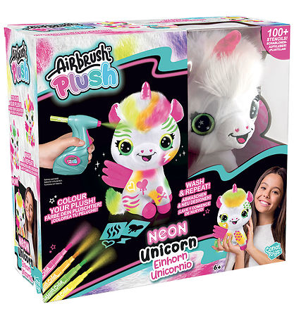 Airbrush Plush Kuscheltier - 23 cm - DYI Neon Einhorn
