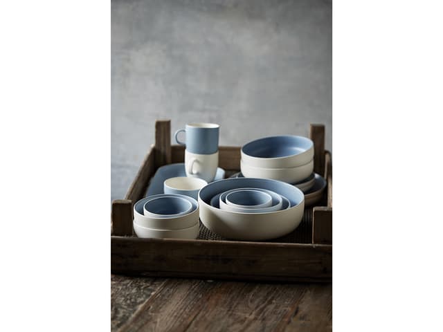 Studio Round Frokosttallerken Matte white/Matte river