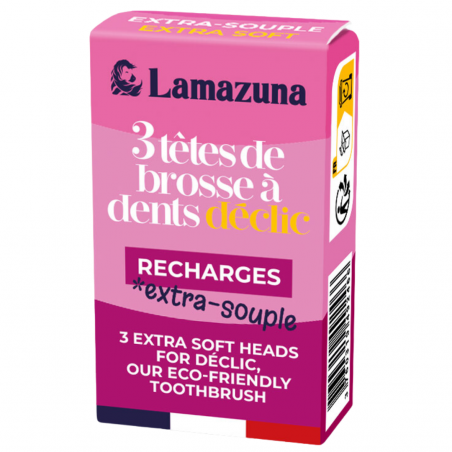 Lamazuna Recharge 3 têtes brosse à dents - Extra souple