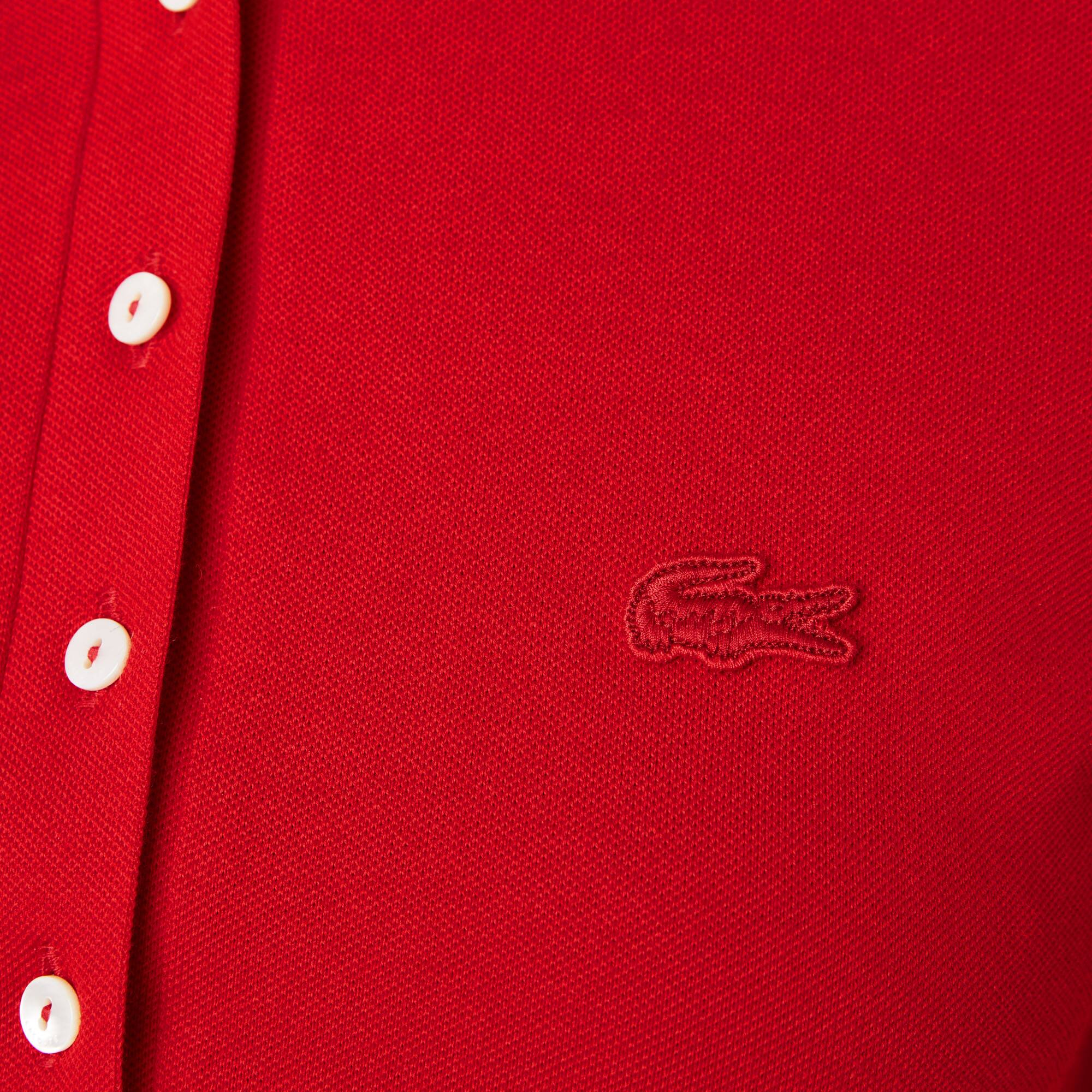 Robe polo en piqué de coton stretch Robes & Jupes - Rouge - Lacoste - Femme