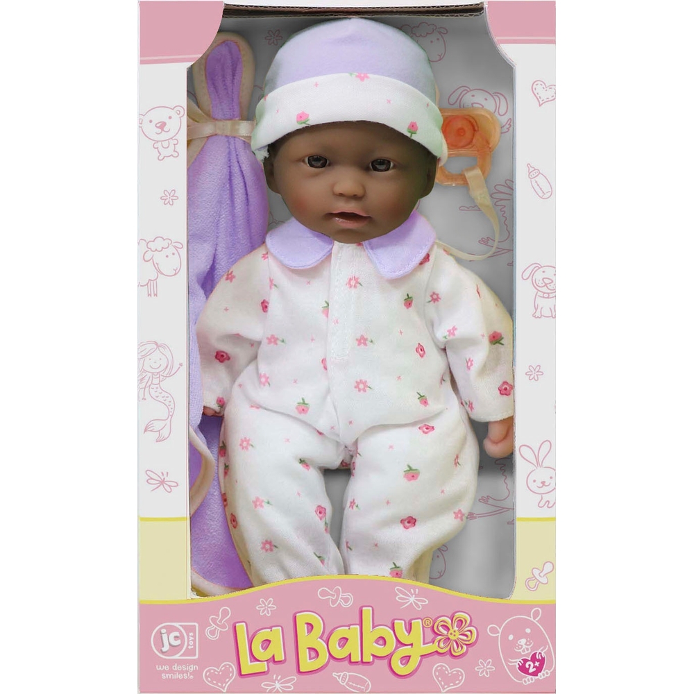 28 cm große La Baby Puppe mit lila Outfit-Set