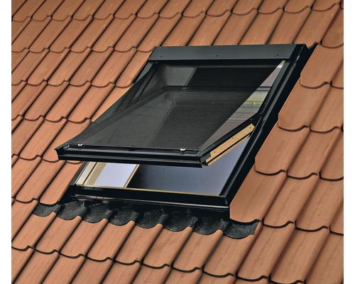 VELUX Advantage Set: Warmtewerend zonnescherm, transparant zwart, en honingraat plisségordijn, blauw, FOP C02 1156S