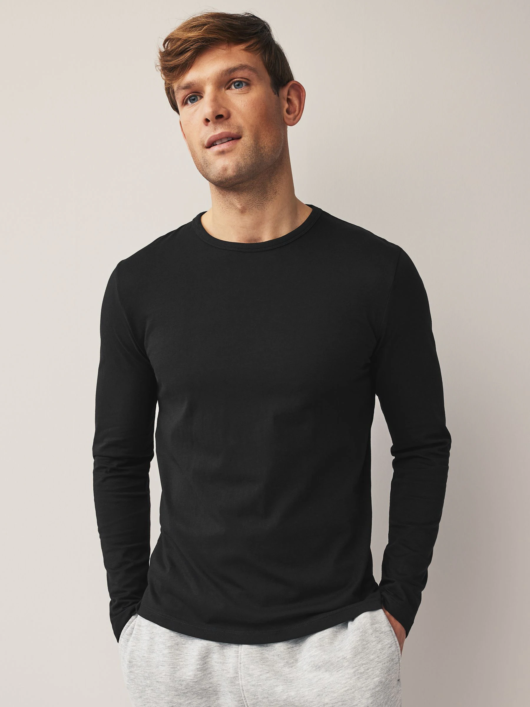 Zwart - Set van 5 T-shirts met lange mouwen en laagjes