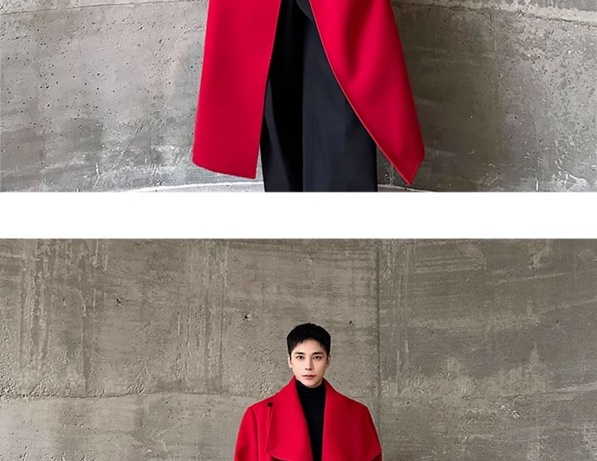 Freehop - Trenchcoat met lange mouwen en effen kleur