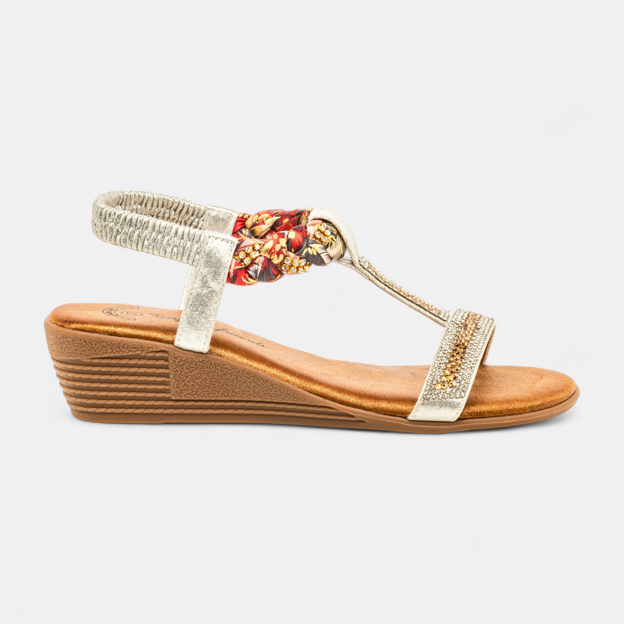 Sandales à talon compensé Femme argent