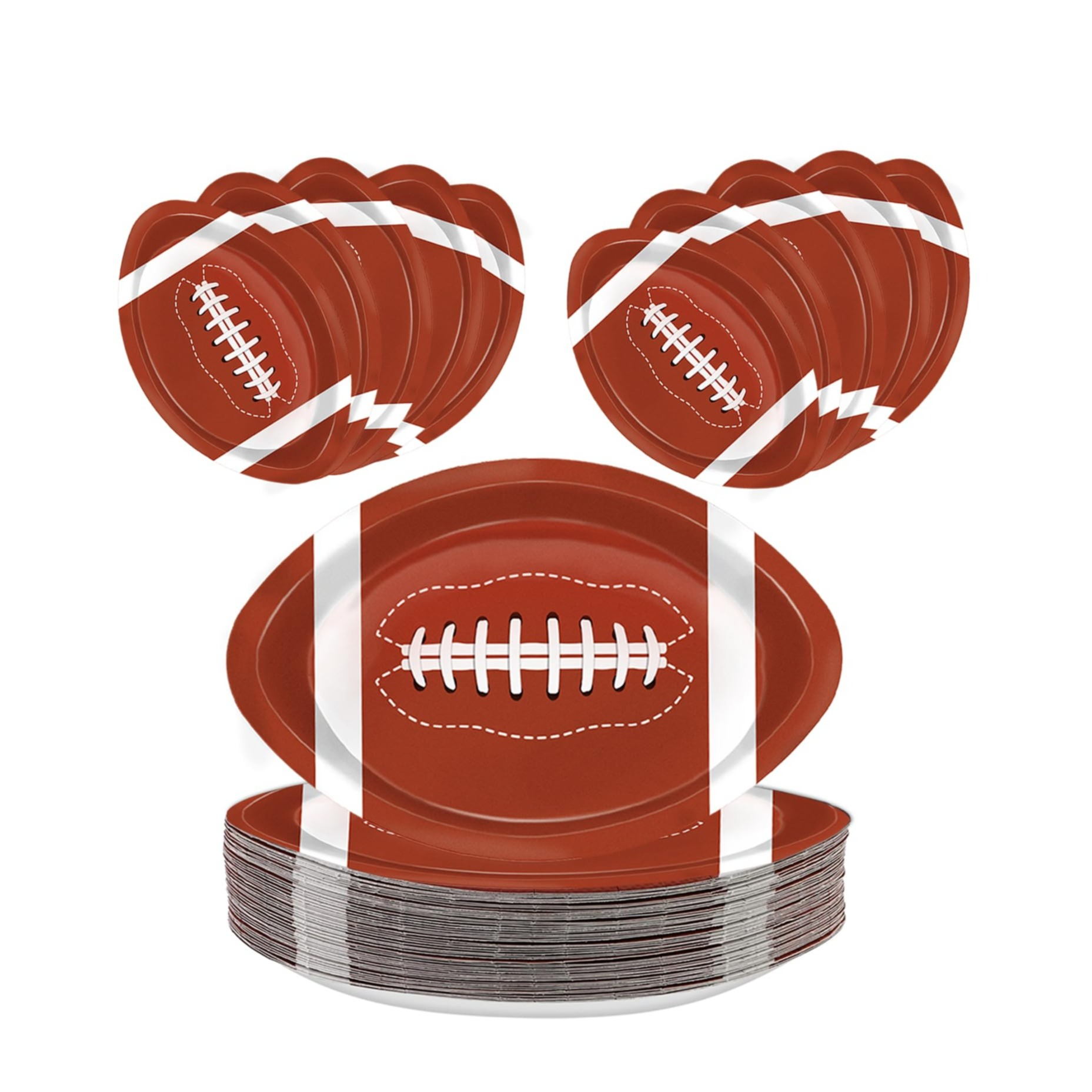 (50er Set) 24x15cm Einweg Teller Super Bowl Party Geschirr Tisch Dekoration - Football