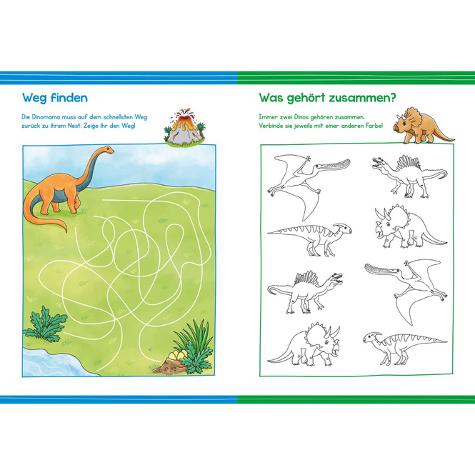 Malen und Rätseln für Kindergartenkinder - Dinosaurier