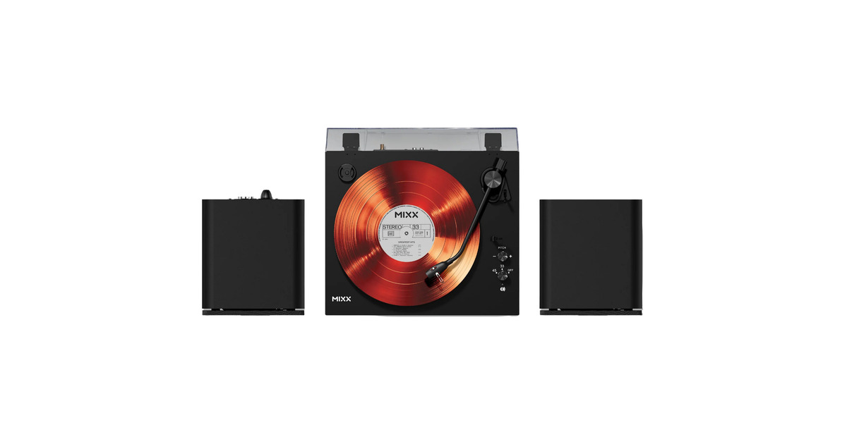 MIXXAnalog System 5 Vinyl platenspeler + Speakers  (Zwart, 33/45 RPM)