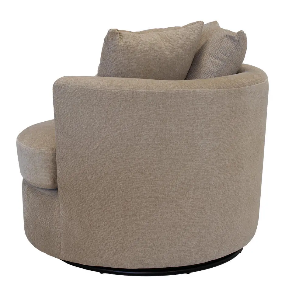Fauteuil Taupe Stof - Zithoogte 45cm - Thony Luxe
