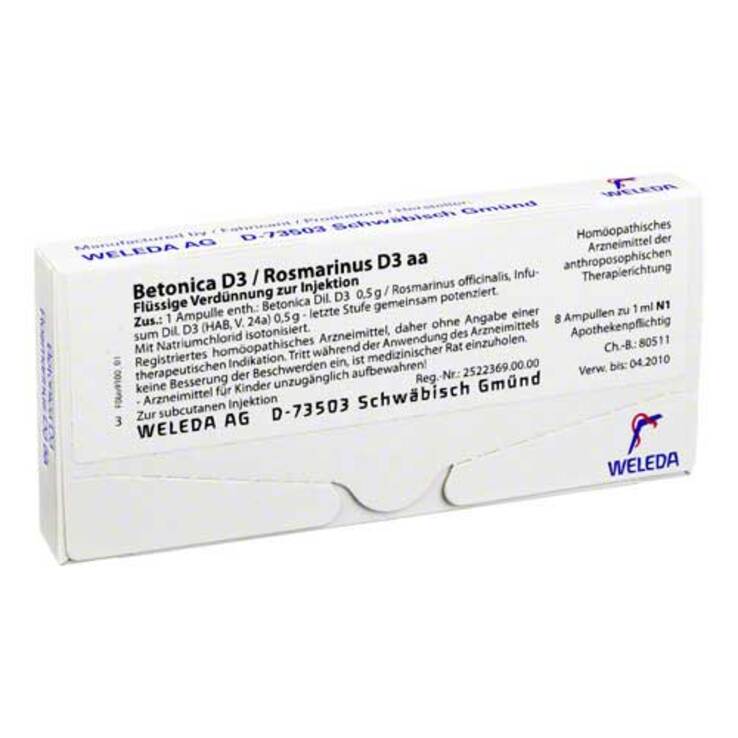 Betonica D 3 / Rosmarinus D3 Ampullen, 8X1 ml
