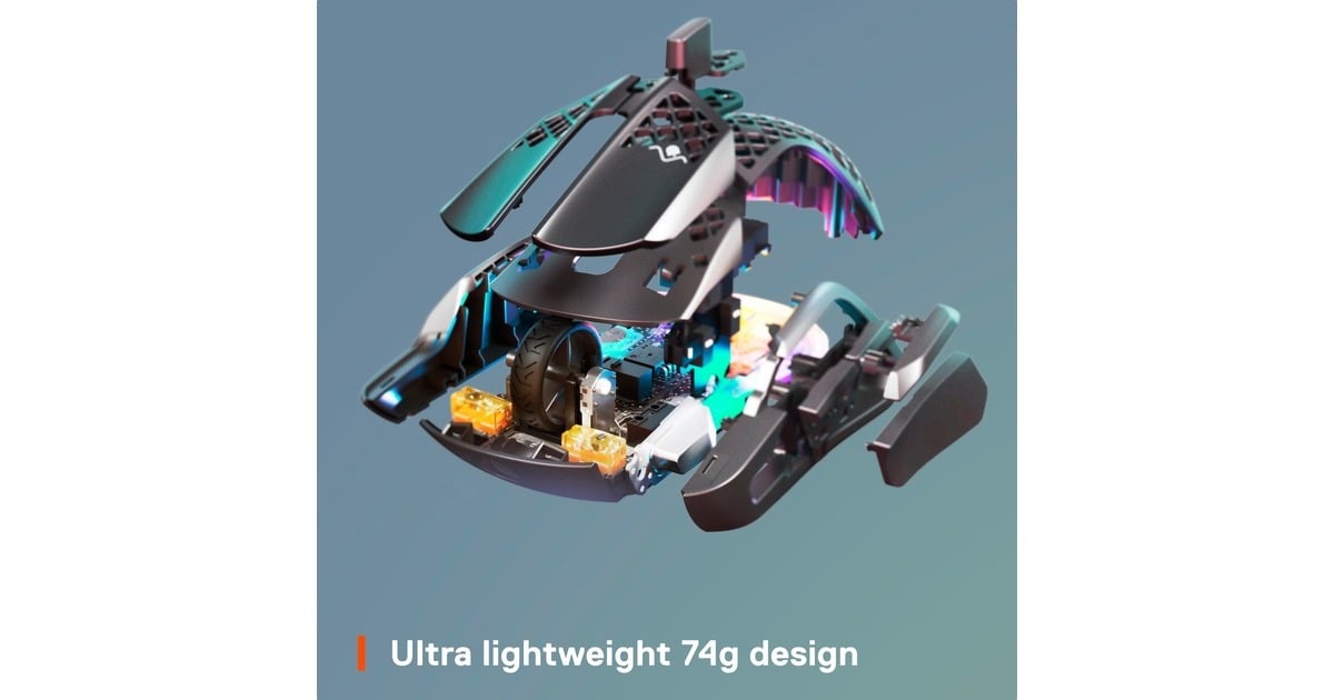 SteelSeriesAerox 5 Wireless gaming muis  (Zwart, 100 - 18.000 CPI, RGB leds)
