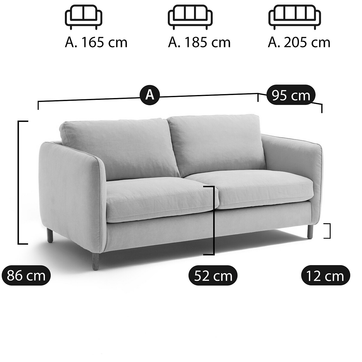 LA REDOUTE INTERIEURS<br>Sofá conversível algodão/linho 2/3/4 lugares Loméo