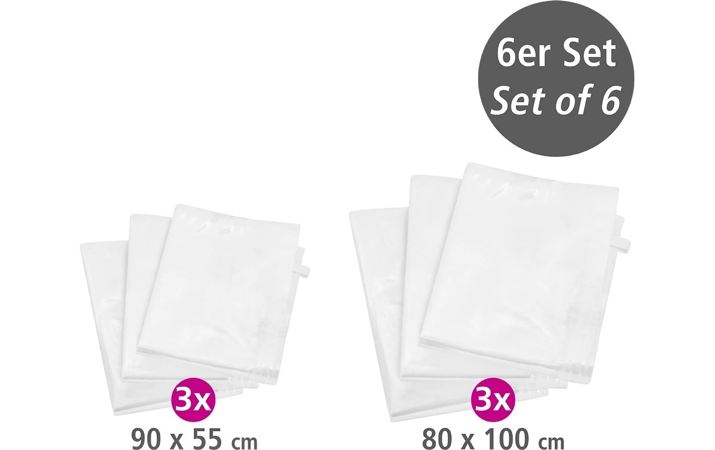 Vakuumbeutel 55 cm/80 cm x 90 cm/100 cm, 6 StückVakuum Aufbewahrungssystem