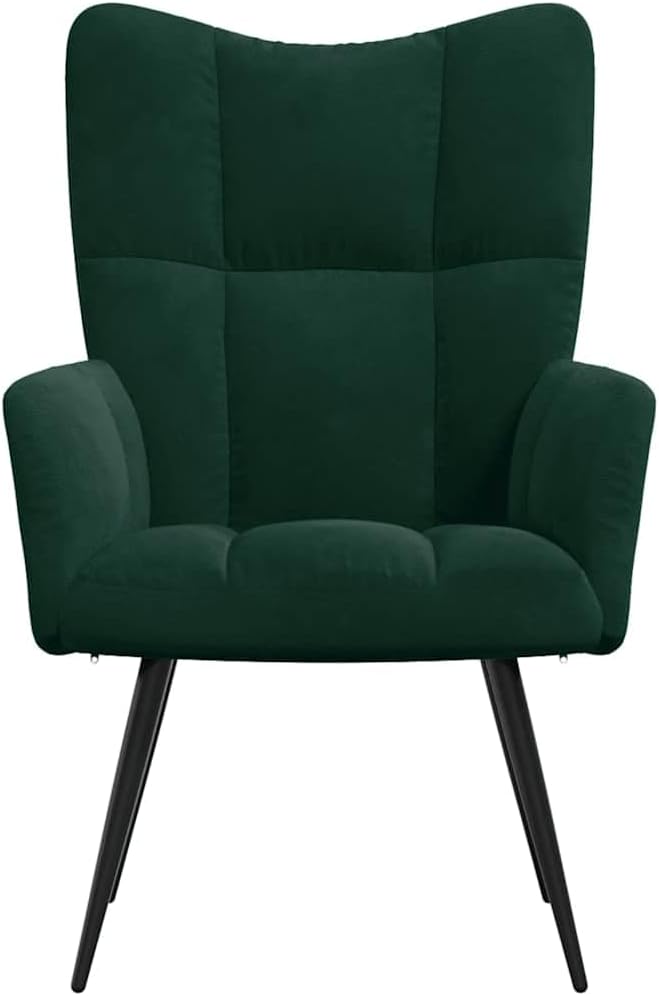 vidaXL Relaxsessel Fernsehsessel Polsterstuhl Polstersessel Relaxstuhl Sessel Stuhl Ohrensessel Loungesessel Armsessel Wohnzimmer Dunkelgrün Samt