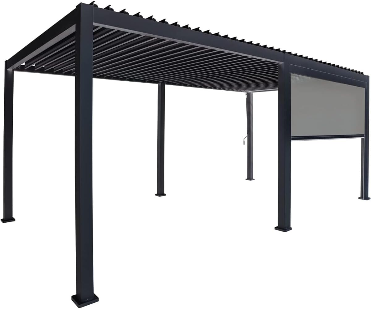 Green Spirit Pergola Sonnenrollo Mirador für 3m Pergola Classic & Deluxe - Anthrazit, Windschutz, Sonnenschutz, Sichtschutz Paneel