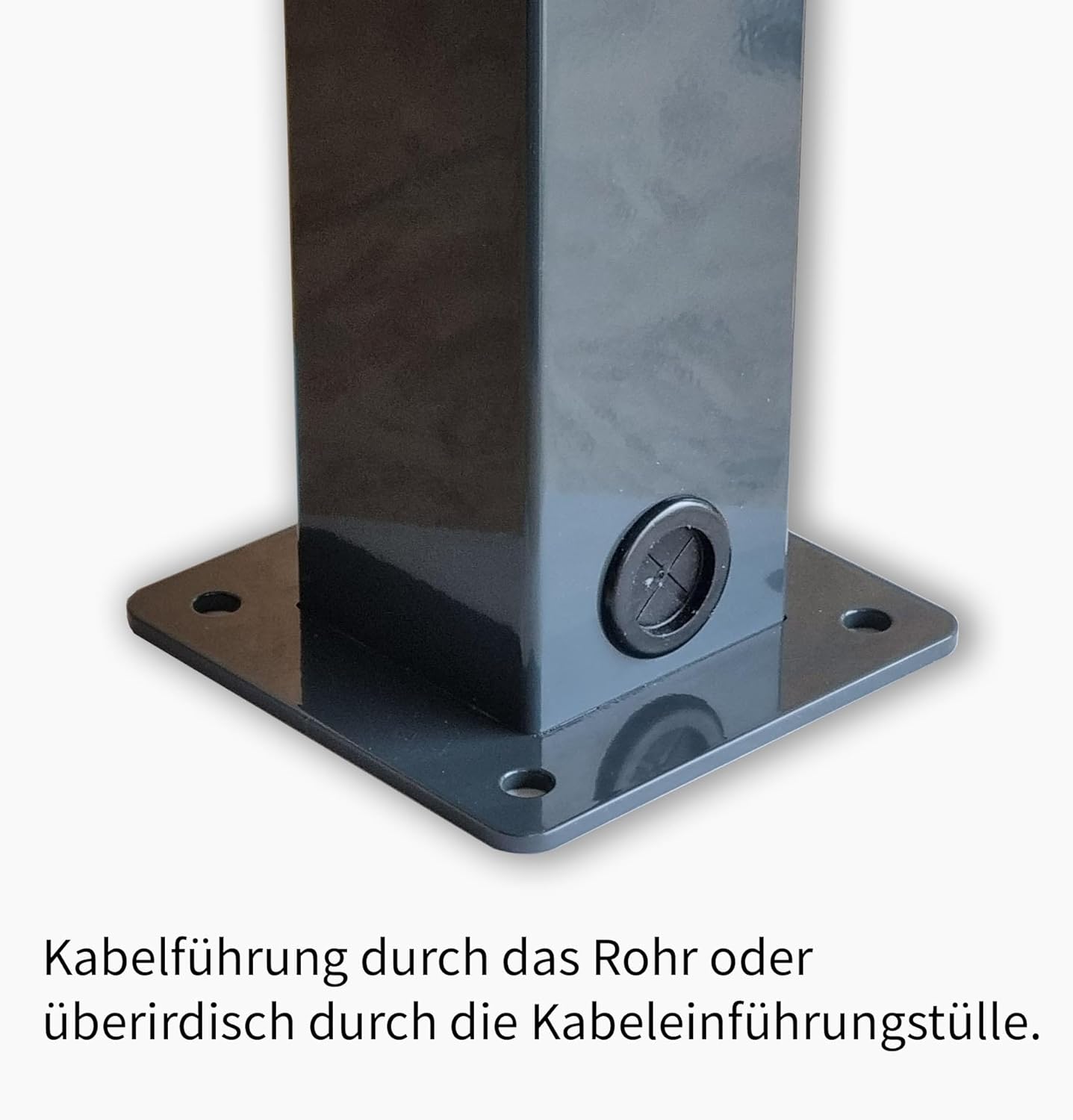 DIE-LADESÄULE - Ladesäule, Standfuß, Stele, Base für Huawei Wallbox - aus Edelstahl - mit Dach und Kabelhaken - pulverbeschichtet - anthrazit - deutsche Herstellung