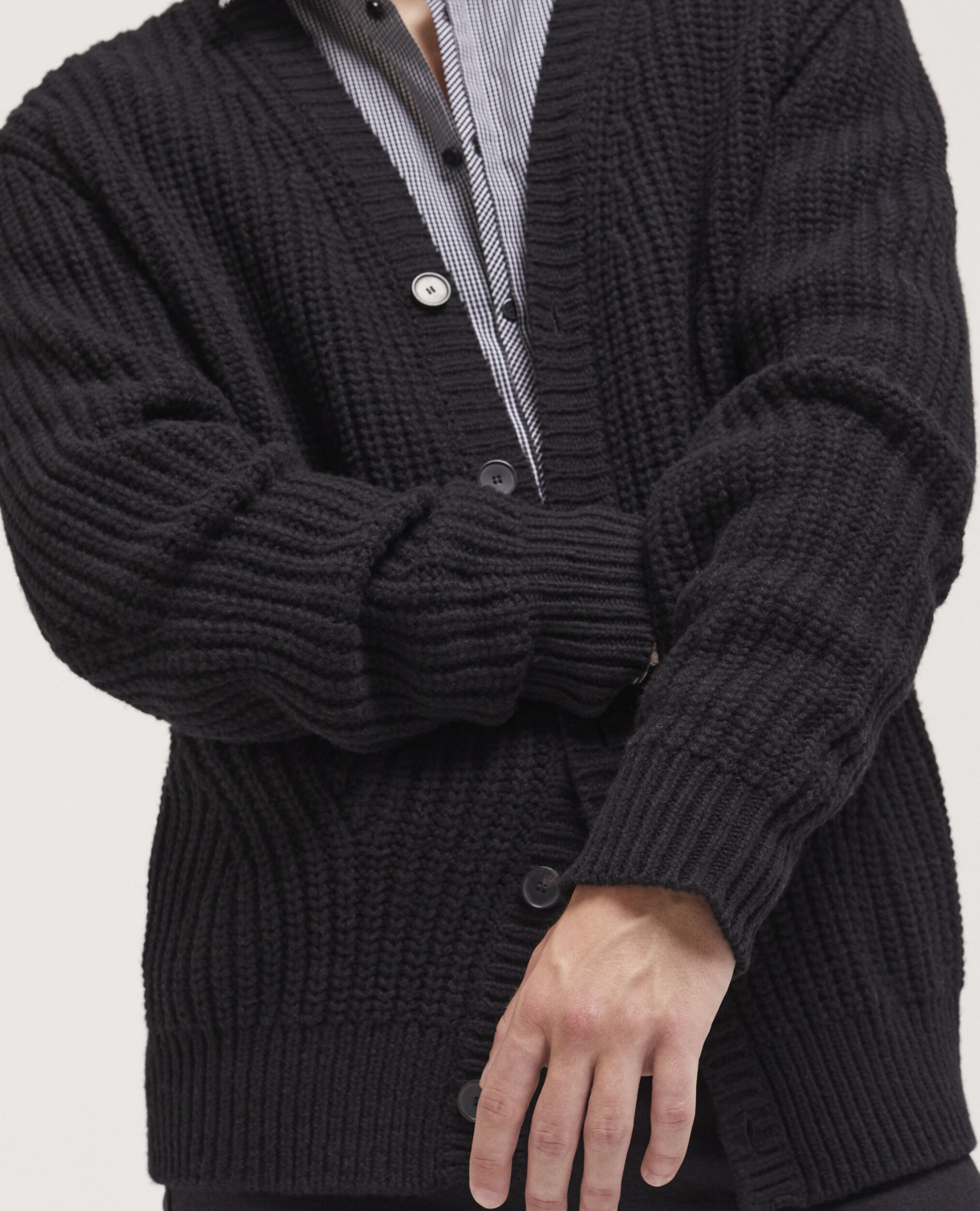 Cardigan noir boutonné