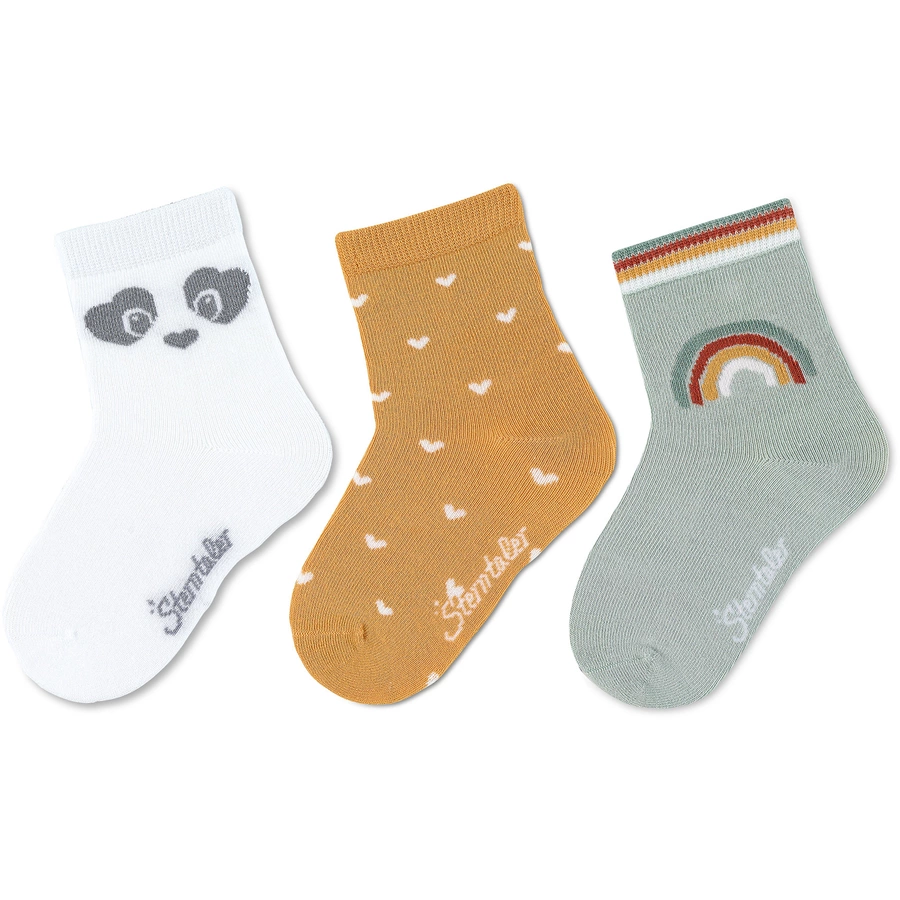 Sterntaler Söckchen Panda, 3er-Pack weiss