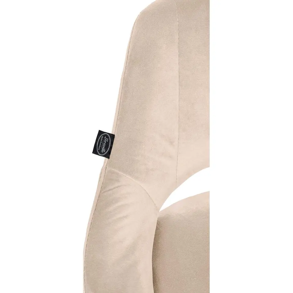 CLP Barkruk Milet zwart Frame - Fluweel - creme