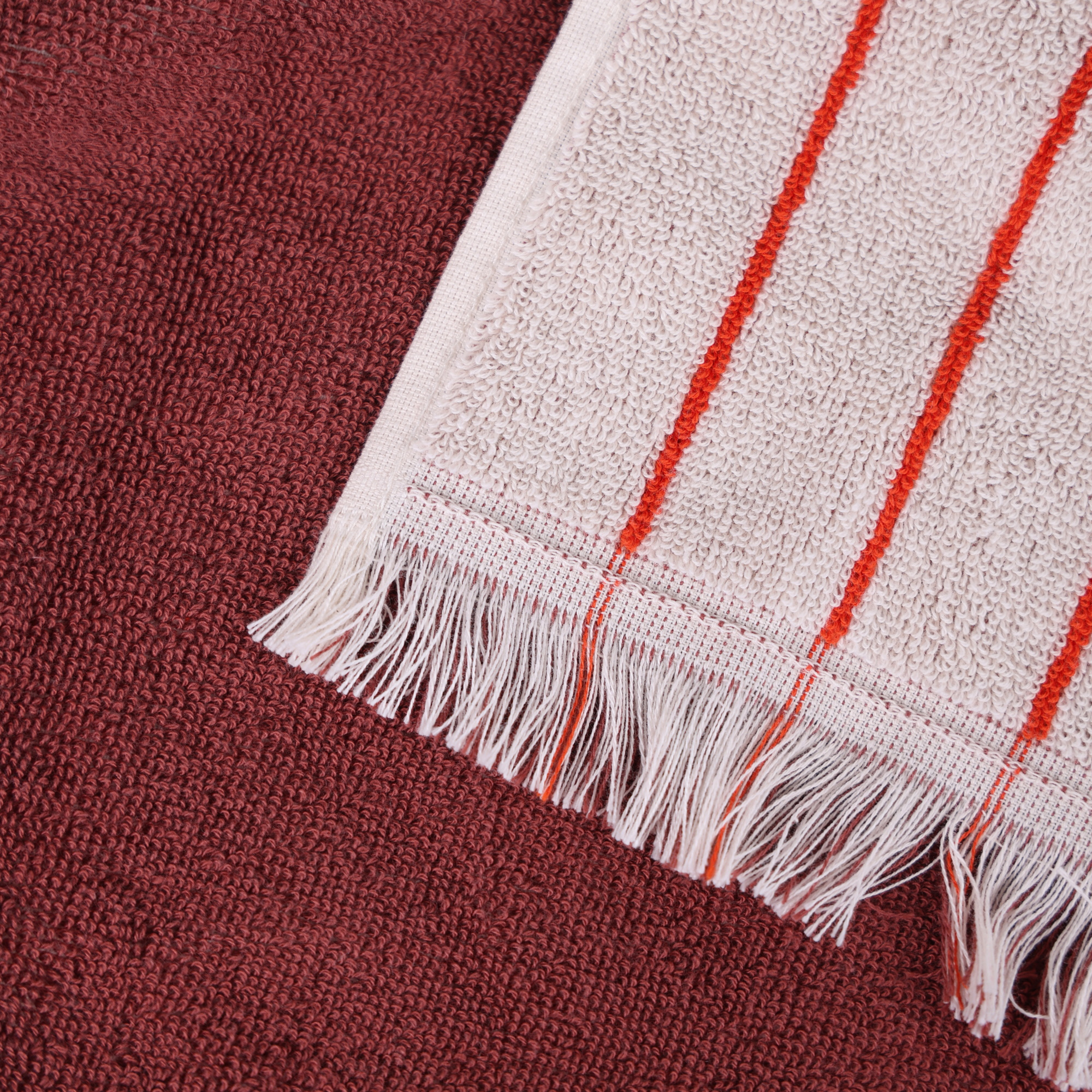 Gastendoek Ellis blush/red/white 30x50 cm - set van 6
