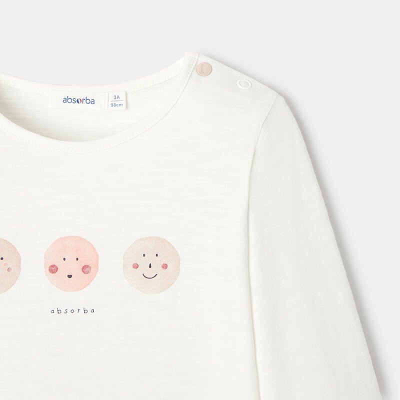 T-shirt en jersey flammé blanc bébé fille Absorba Blanc