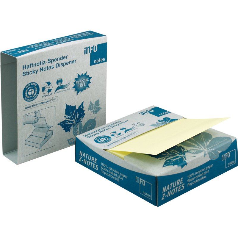 Distributeur Z-notes repositionnables carton écologique Info Notes