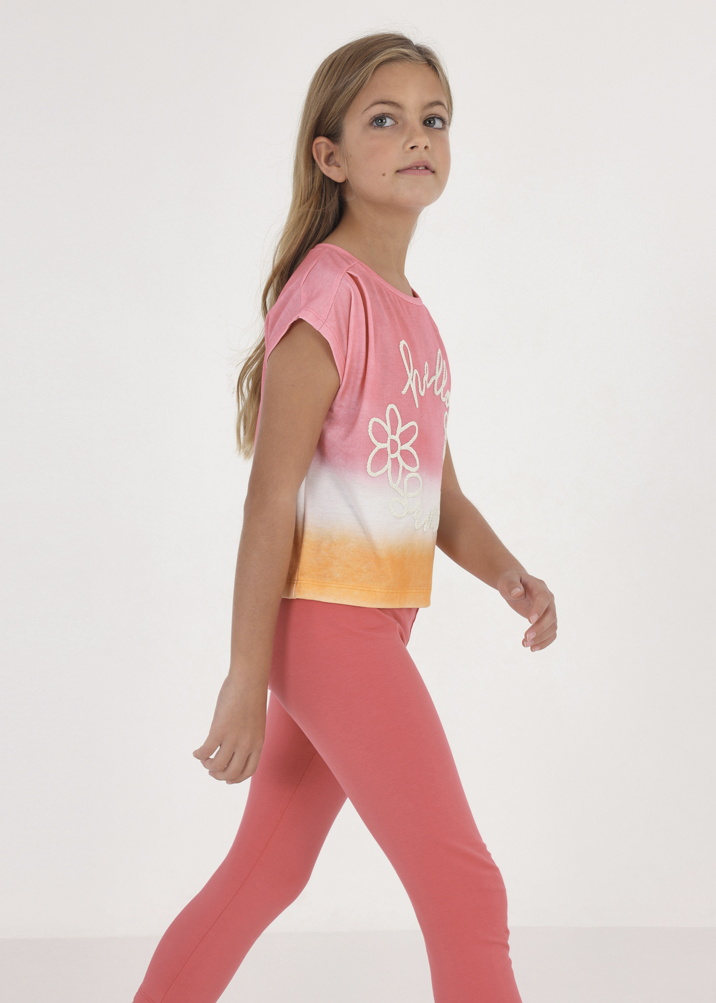 Leggings piratas de algodão sustentável para meninas