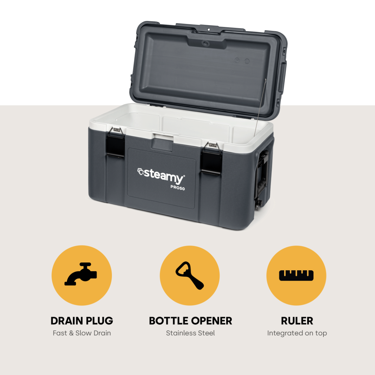 Steamy Pro 50L koelbox - Grey