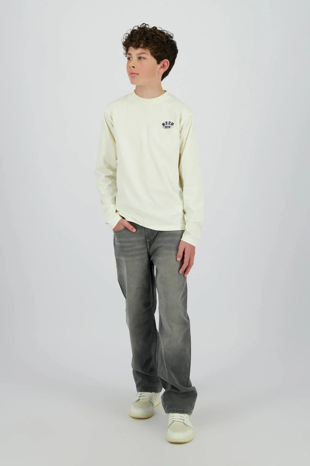 Raizzed loose fit straight leg jeans grey denim