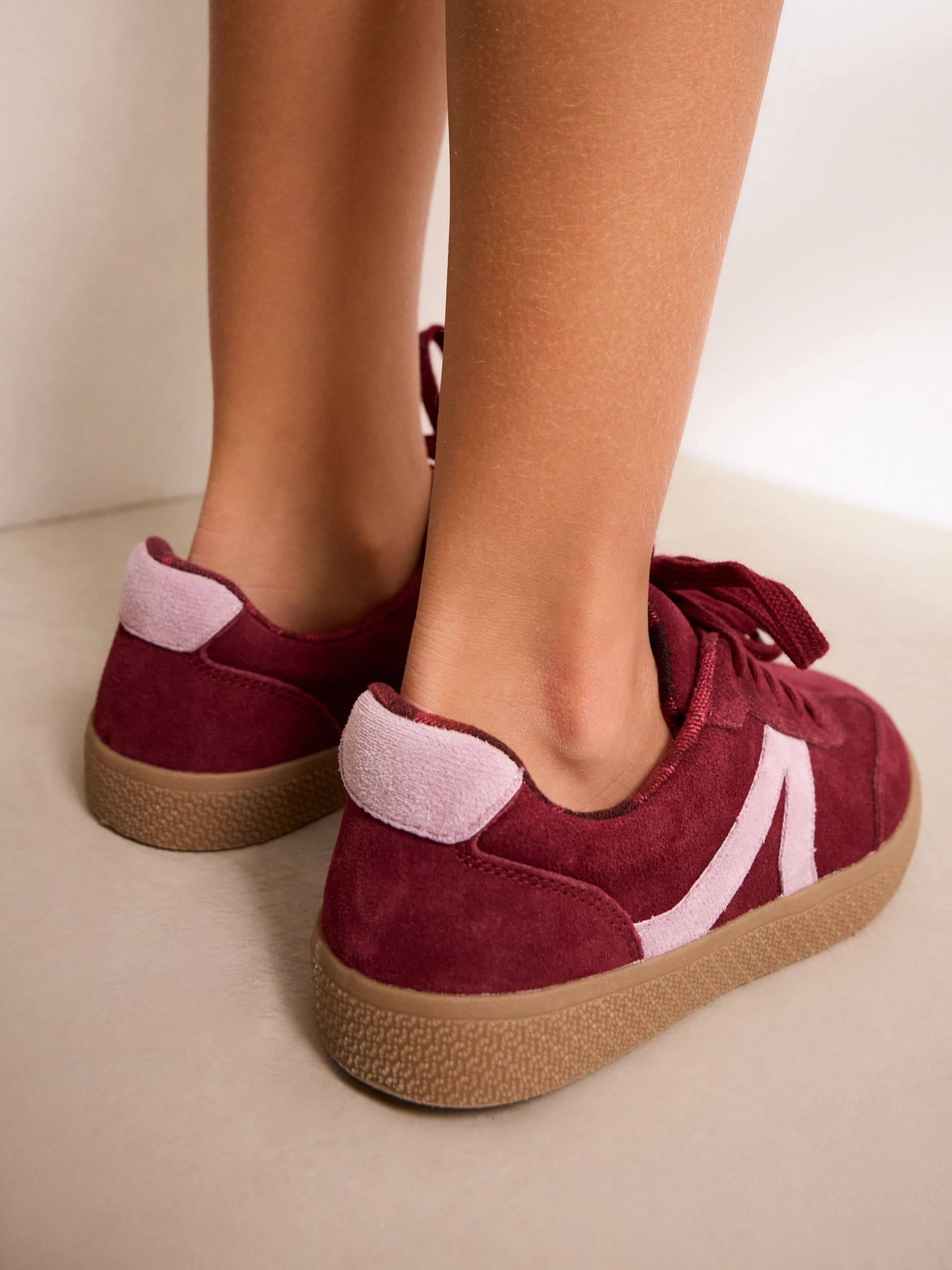 Bordeauxrood - Lifestyle sneakers met veters