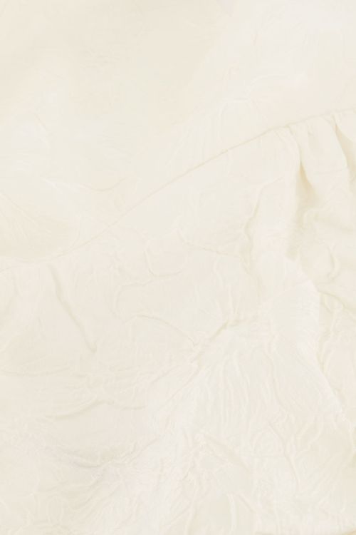 Witte jacquard top met pofmouwen