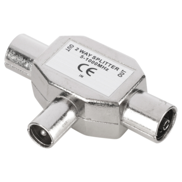 Q-Link coax splitter radio metaal 1 male/2 female