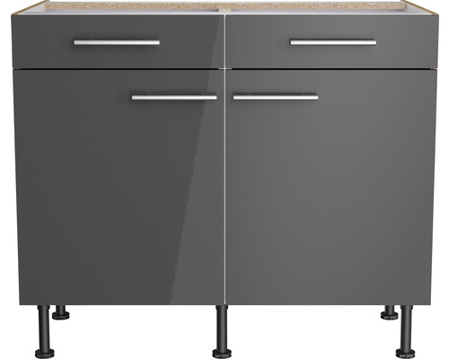 Optifit onderkast met lade en draaideur Jonte984 BxDxH 100x58,4x87 cm antraciet glanzend, gedemonteerd