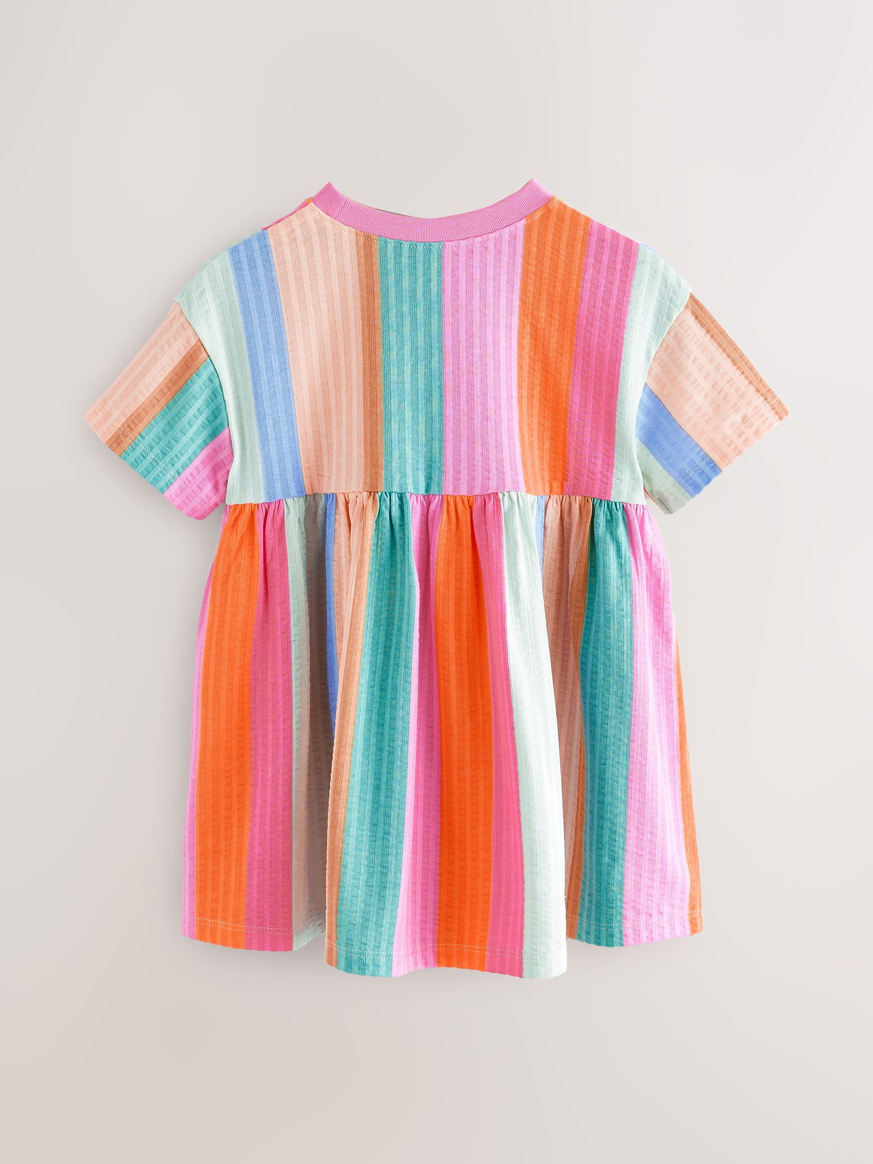 Regenboogstrepen - Zomerjurk met korte mouwen (3mnd -7jr)