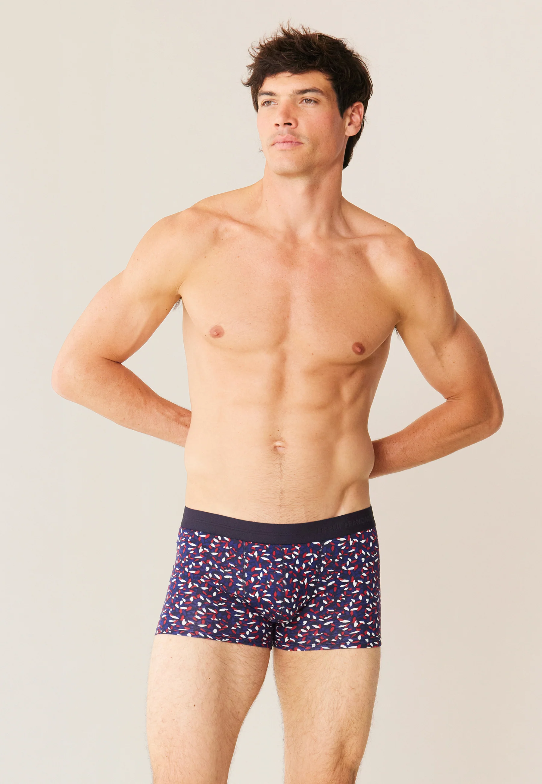 Boxer en coton-Marius Imprimé Gavotte Marine Indigo