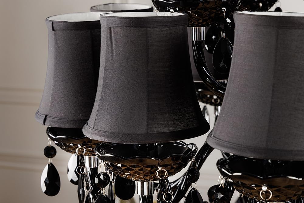 Riess Ambiente Design Kronleuchter Black Crystal XL - 80cm - schwarz Acryl - 15-armig Lüster mit Schirmen