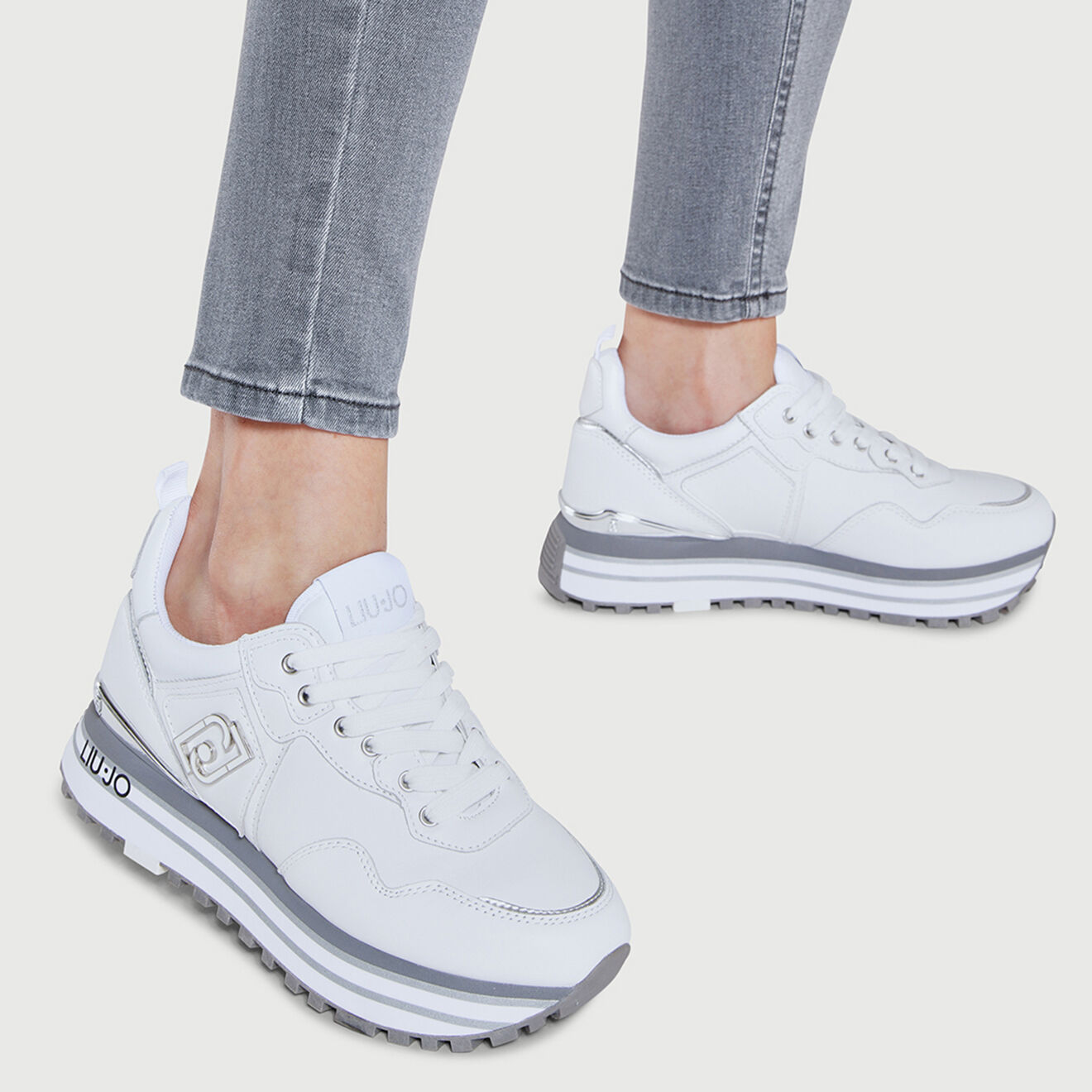 Liu-Jo Sneakers en Cuir May blanc/gris