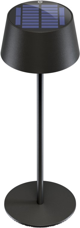 LED Solar Tischleuchte Outdoor Deko Garten Lampe Kabellose Beleuchtung mit Touch Steuerung IP44 (72026) - Schwarz / Warmweiss