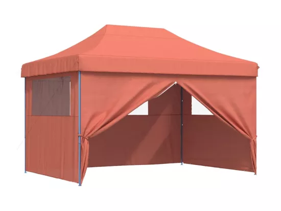 Tente de réception pliable escamotable avec 4 parois latérales